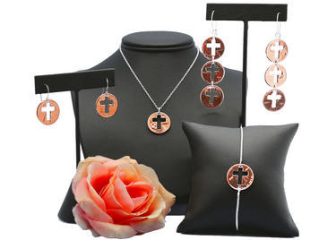 Minimalist Earrings and Necklace, Dangle Earrings, and Adjustable Bracelet from the Heaven Sent Collection
